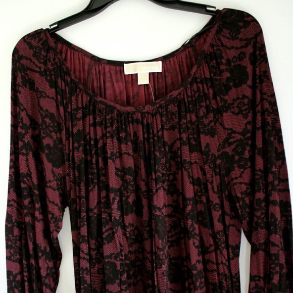 {Michael Kors} Merlot and Black Top - Picture 4 of 4